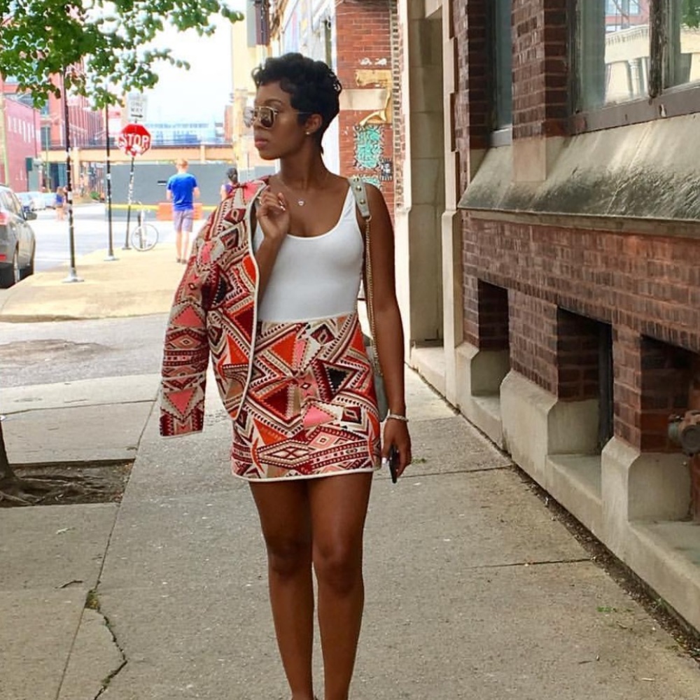 Top Shop- multi colored skirt and jacket. - Picture 1 of 3